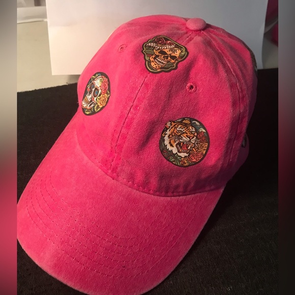 Pink Hardy SnapBack patch baseball cap hat adjustable belts bleached beanie hat - Picture 6 of 8